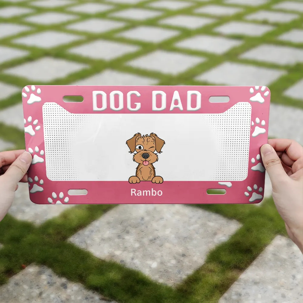 Dog Mom Dog Dad - Personalized License Plate - Image 2