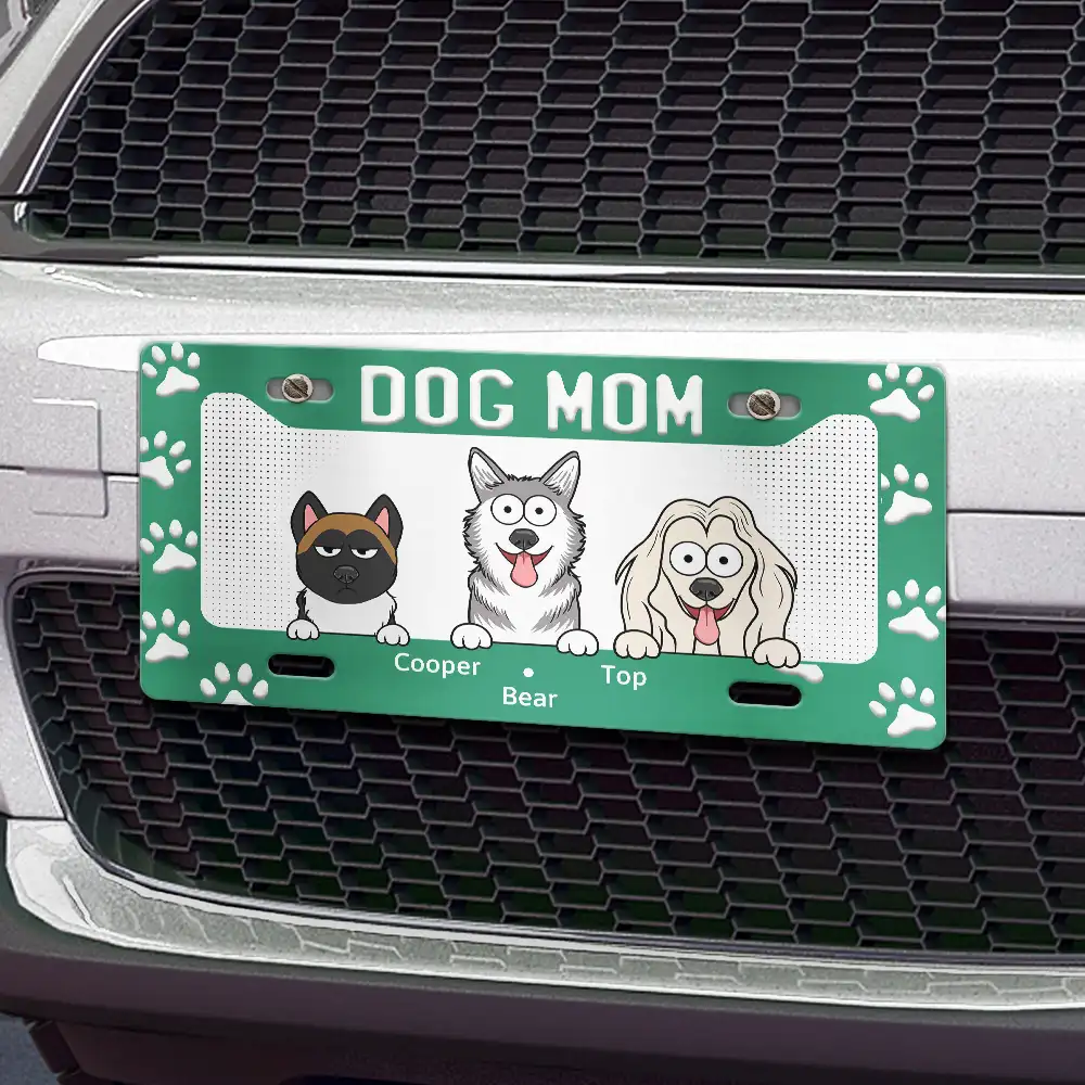 Dog Mom Dog Dad - Personalized License Plate - Image 3