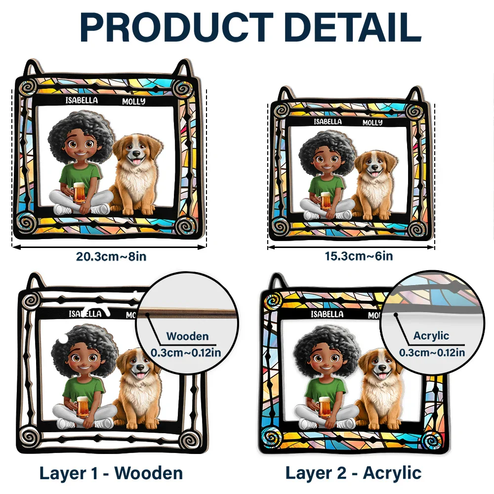 Dog Mom Dog Dad - Personalized Window Hanging Suncatcher Ornament - Image 5