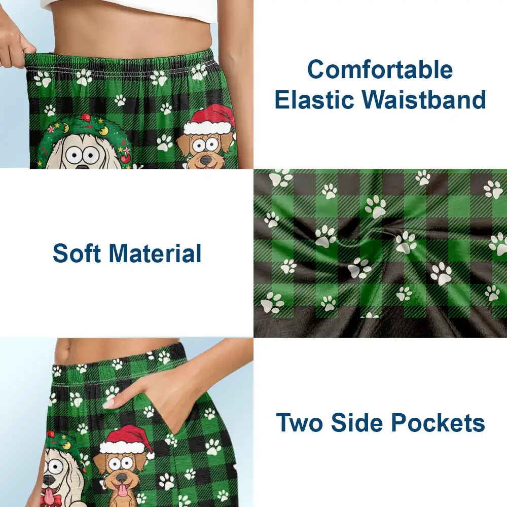 Dog Mom Dog Dad Plaid Pattern - Personalized Pajama Shorts - Image 5