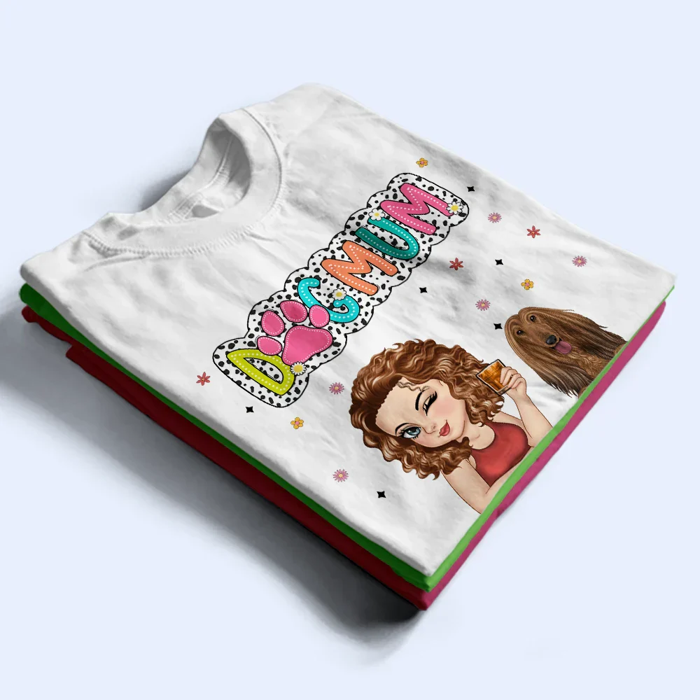 Dog Mom Dog Mum Dalmatian Dots - Personalized T Shirt - Image 2