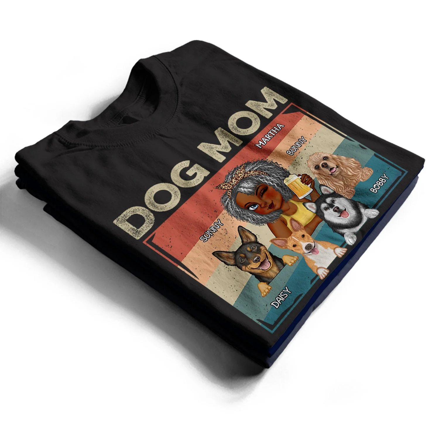 Dog Mom - Funny Gift For Dog Lovers, Pet Lovers - Personalized T Shirt - Image 2