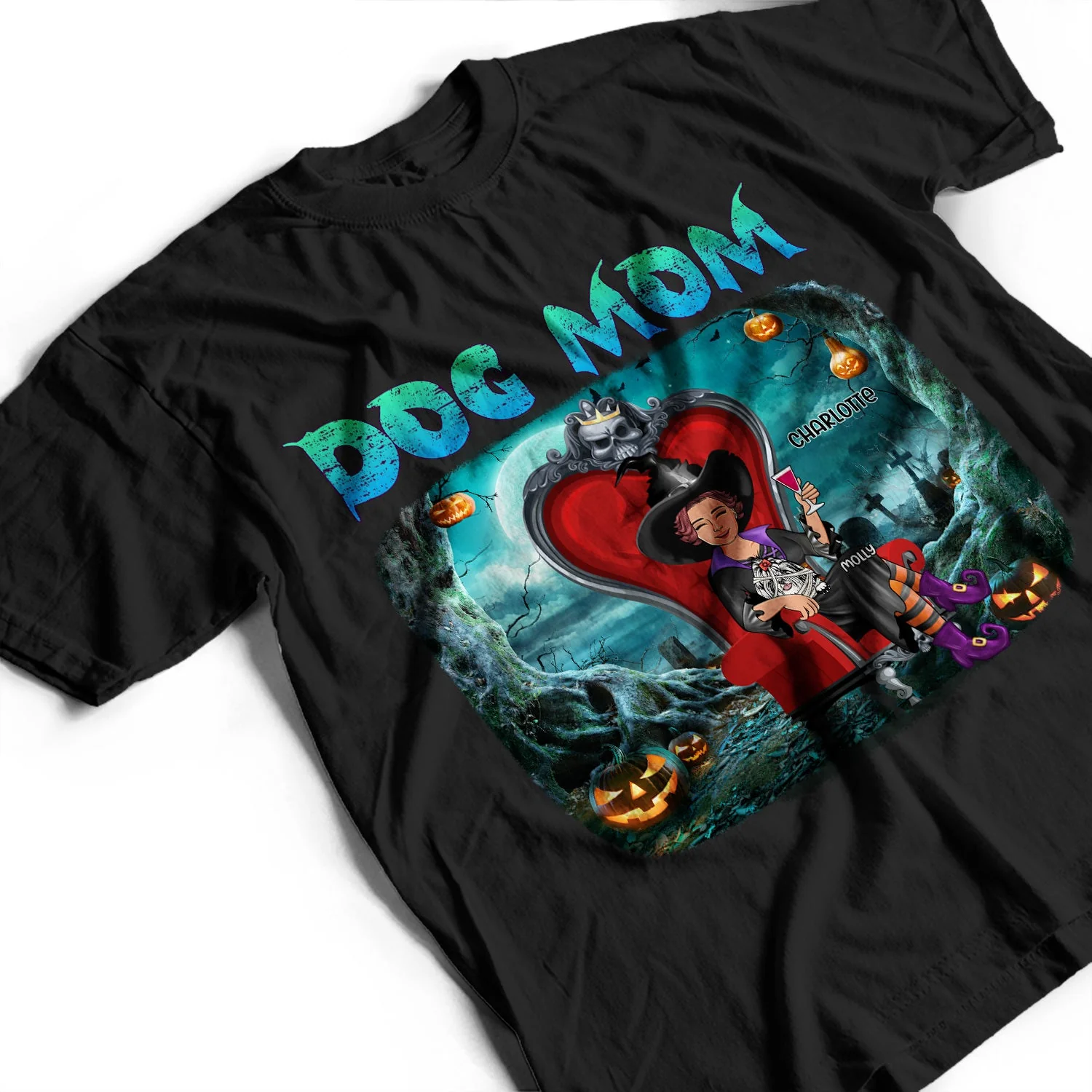 Dog Mom Halloween - Gift For Dog Lovers - Personalized T Shirt - Image 3