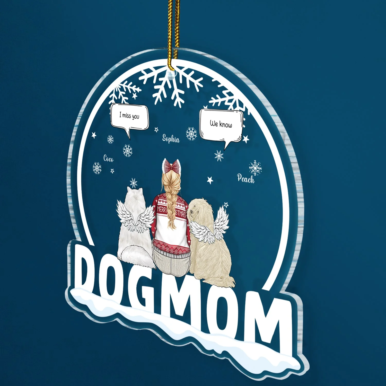 Dog Mom I Still Talk About You - Memorial Gift, Christmas Gift For Dog Lovers - Personalized Custom Shaped Acrylic Ornament - Image 2