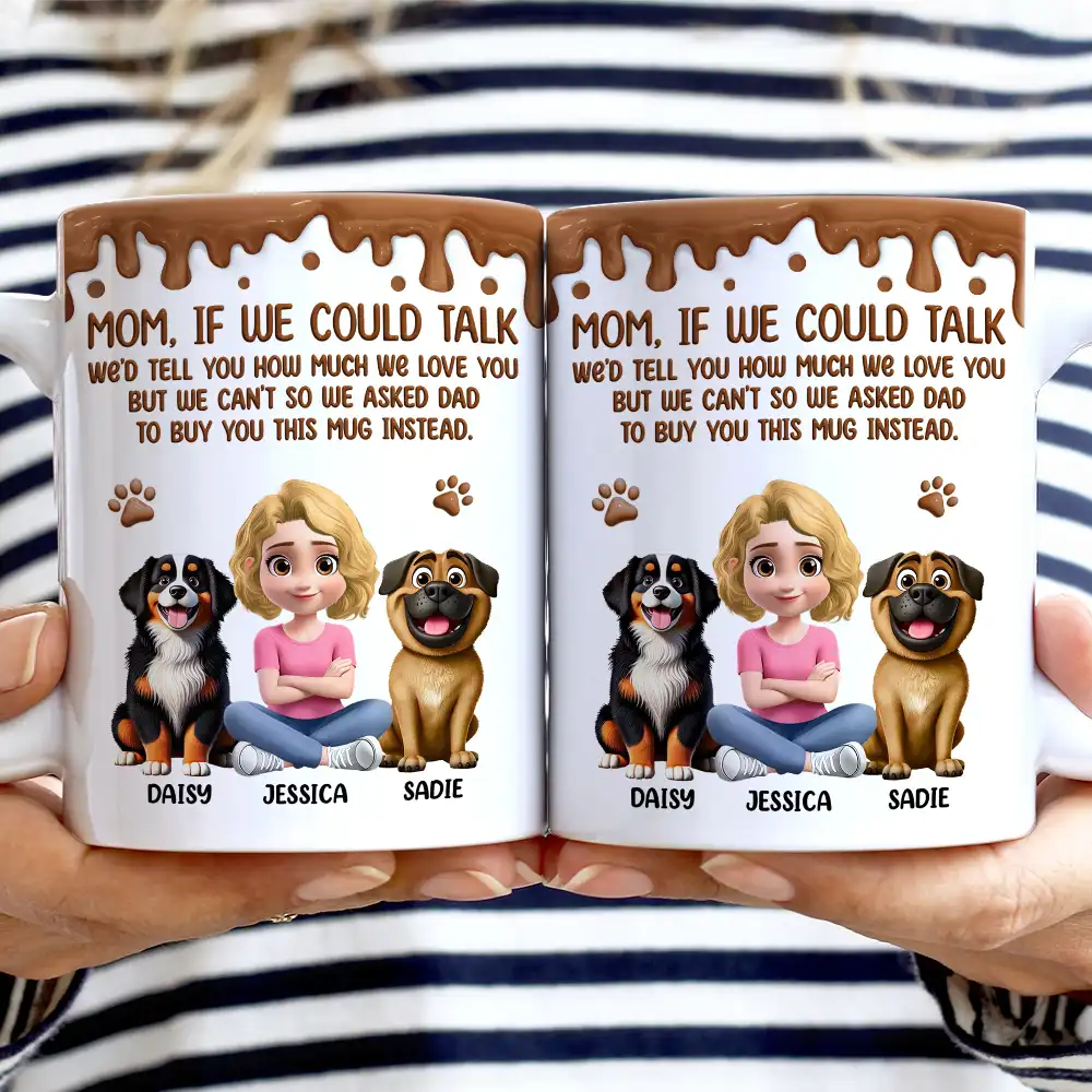 Dog Mom If I Could Talk - Personalized White Edge-to-Edge Mug - Image 2