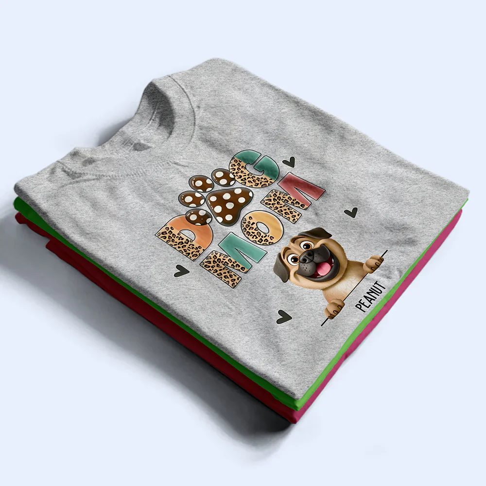 Dog Mom Leopard 3D Effect - Personalized T Shirt - Image 2