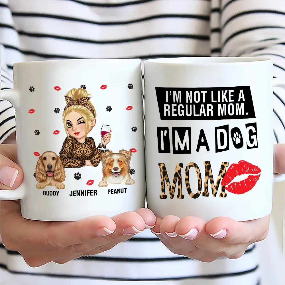Dog Mom Not Like A Regular Mom - Personalized Mug - Image 2