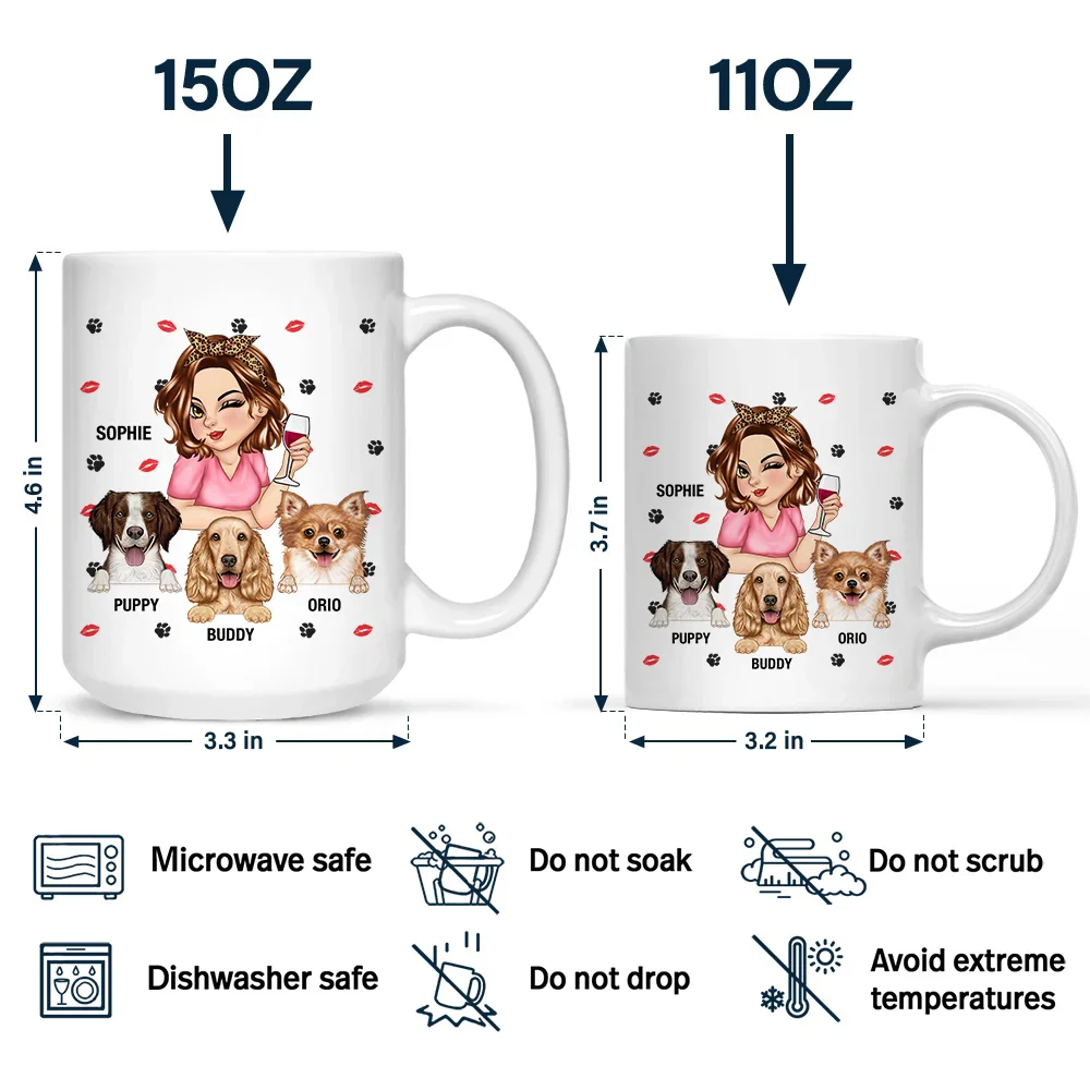 Dog Mom Not Like A Regular Mom - Personalized Mug - Image 4
