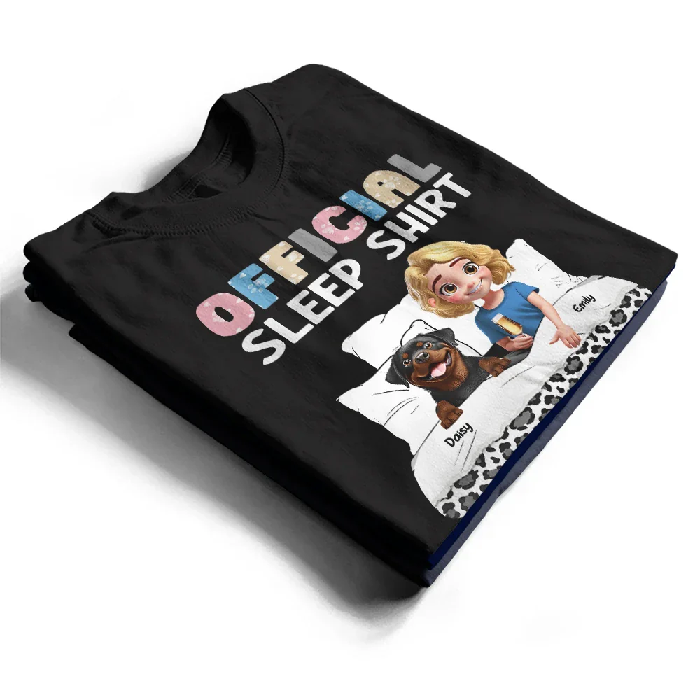 Dog Mom Official Sleep Shirt - Personalized T Shirt - Image 2