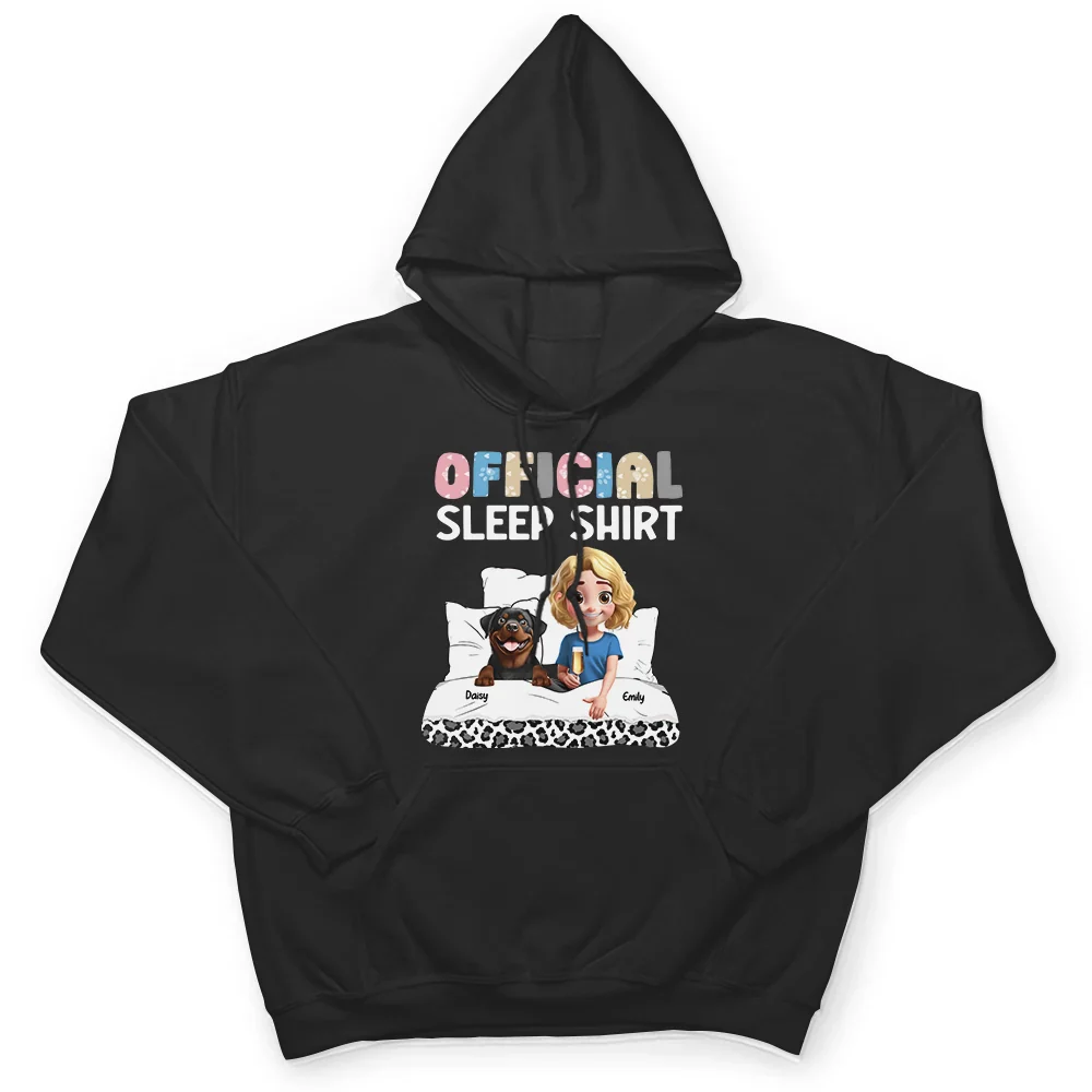 Dog Mom Official Sleep Shirt - Personalized T Shirt - Image 4