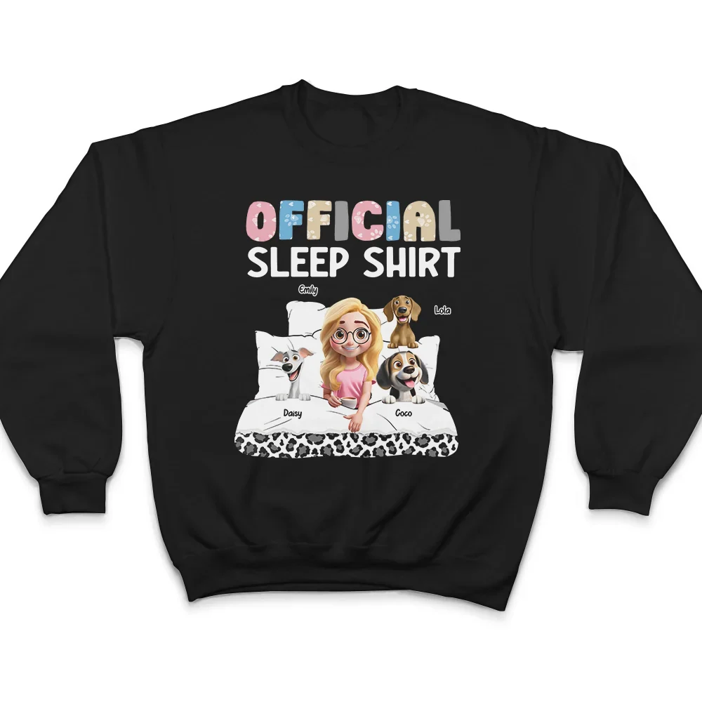 Dog Mom Official Sleep Shirt - Personalized T Shirt - Image 5