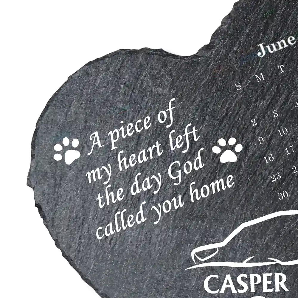 Dog Paw It Broke My Heart To Lose You Calendar - Personalized Heart Memorial Garden Stone - Image 2
