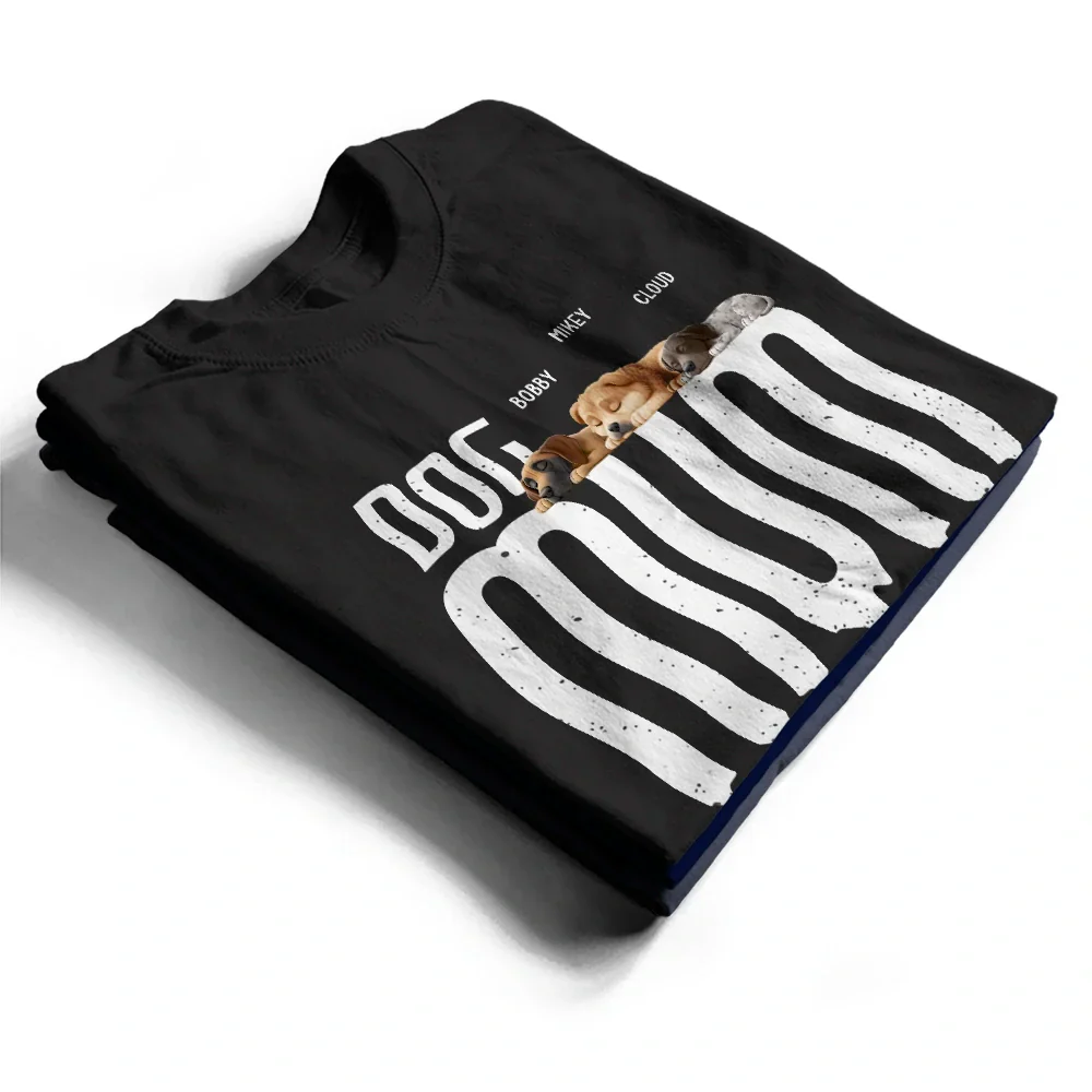 Dog Sleeping On Dad - Personalized T Shirt - Image 2