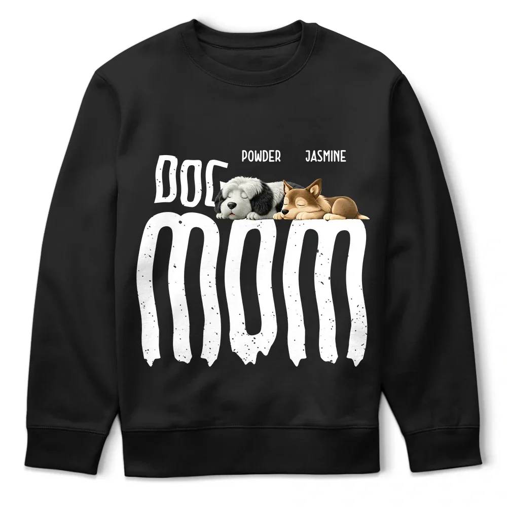 Dog Sleeping On Dad - Personalized T Shirt - Image 5