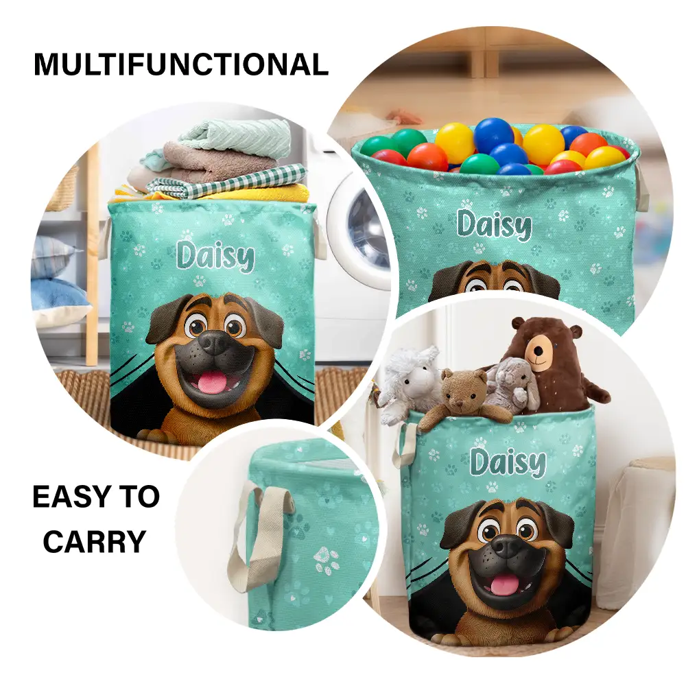 Dog Toys - Personalized Laundry Basket, Storage Basket - Image 4