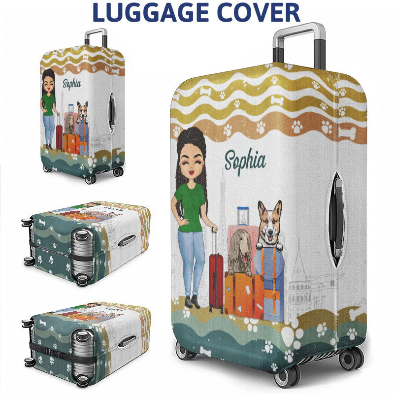 Dog Traveling Solves The Rest - Gift For Travel Lovers - Personalized Custom Luggage Cover - Image 3