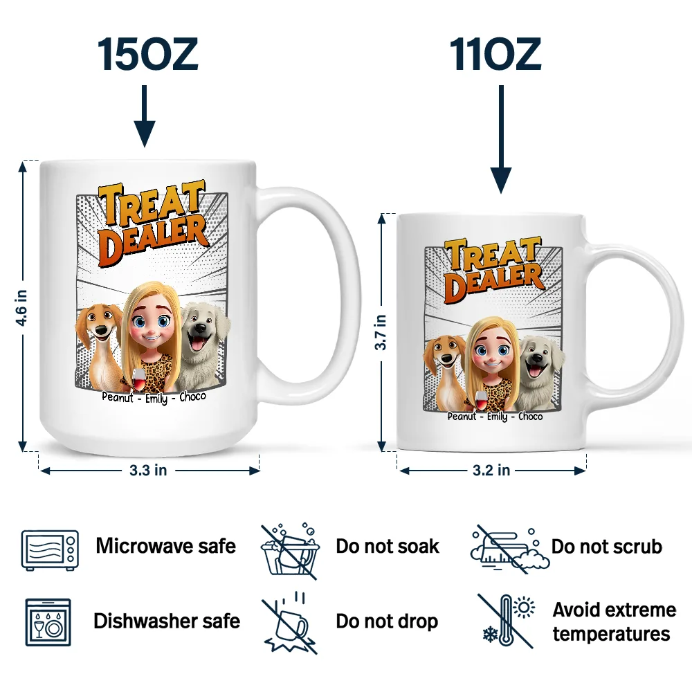 Dog Treat Dealer 3D Effect - Personalized Mug - Image 4