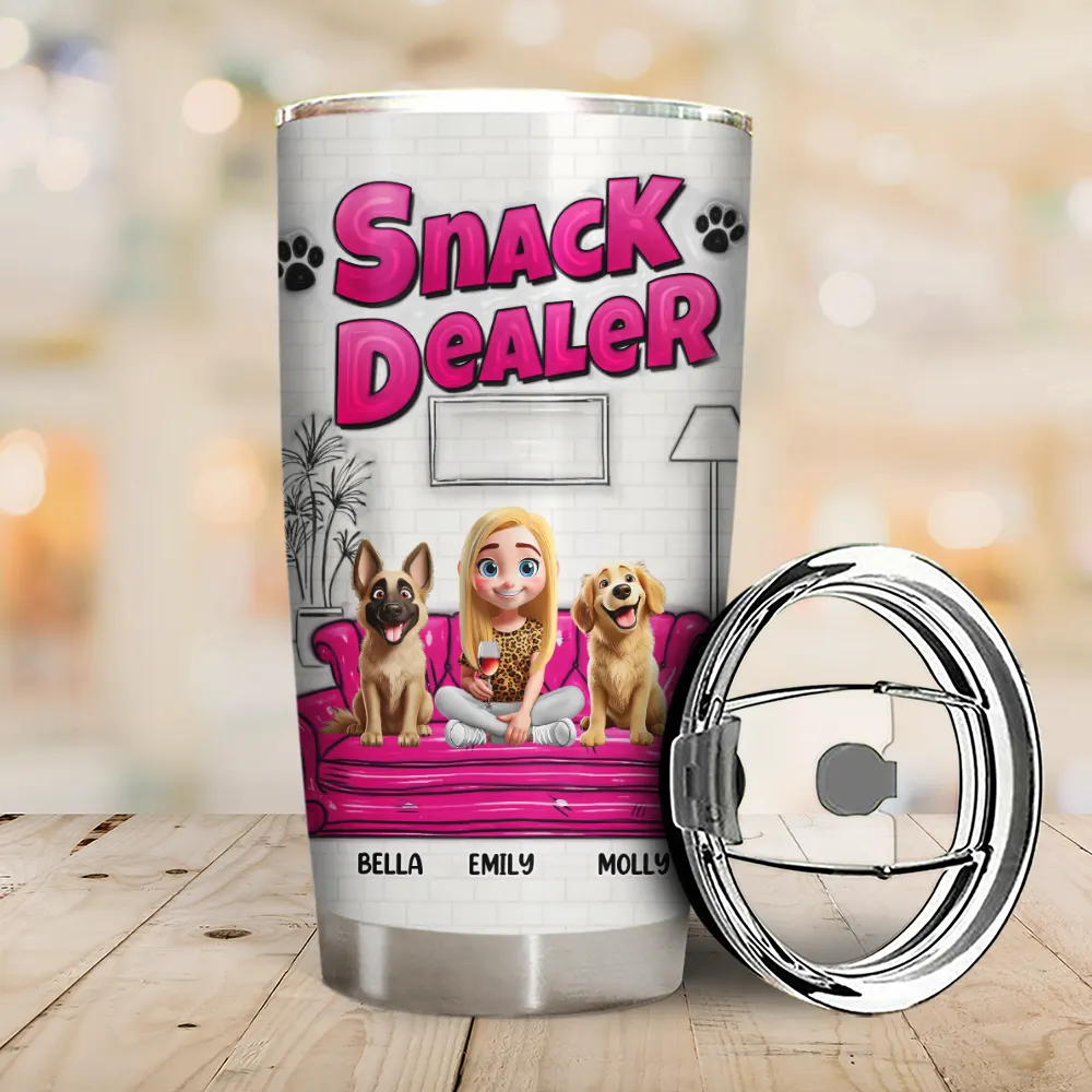 Dog Treat Dealer - 3D Inflated Effect Printed Tumbler, Personalized Tumbler - Image 2