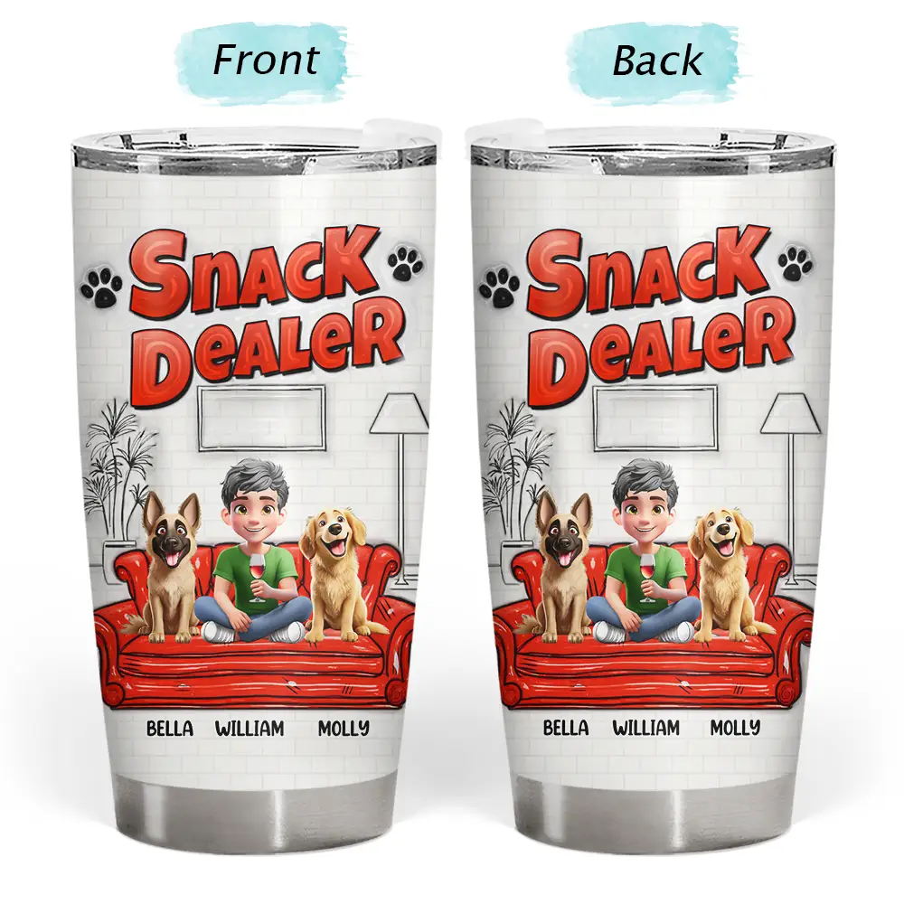 Dog Treat Dealer - 3D Inflated Effect Printed Tumbler, Personalized Tumbler - Image 3