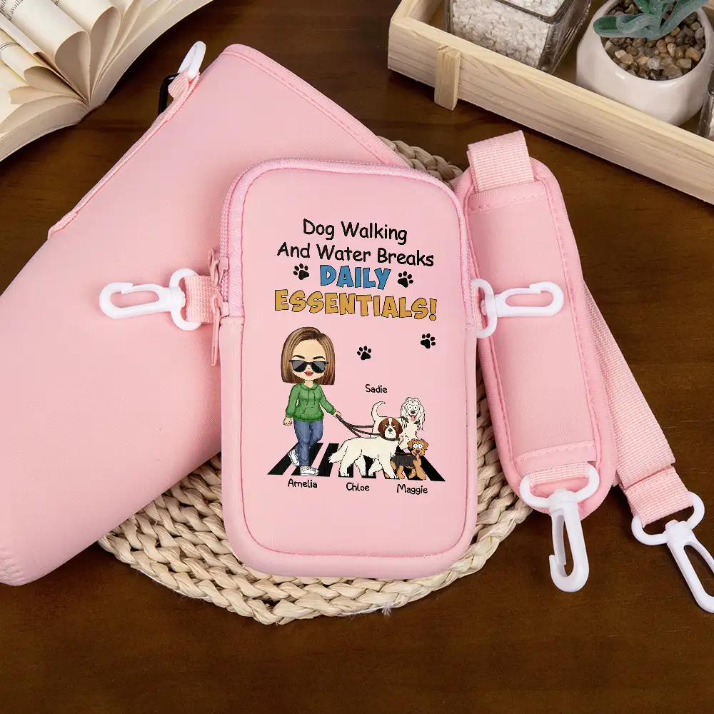 Dog Walking And Water Breaks - Personalized Bottle Carrier Bag - Image 4