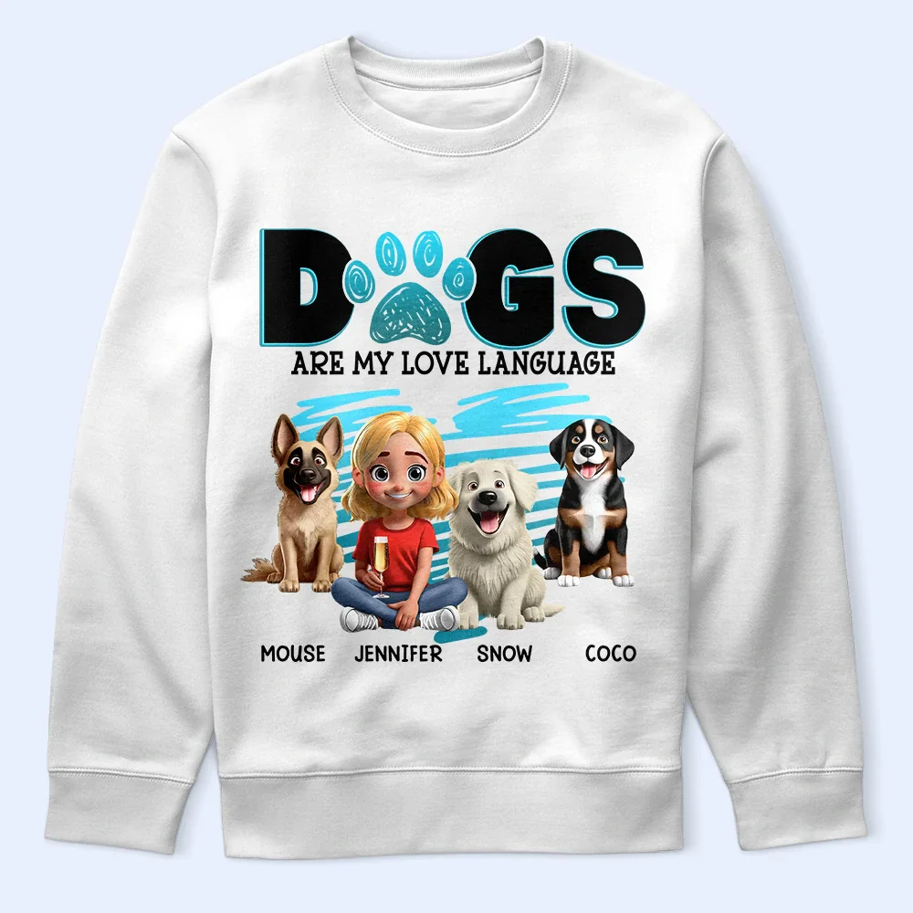 Dogs Are My Love Language 3D Effect - Personalized T Shirt - Image 5