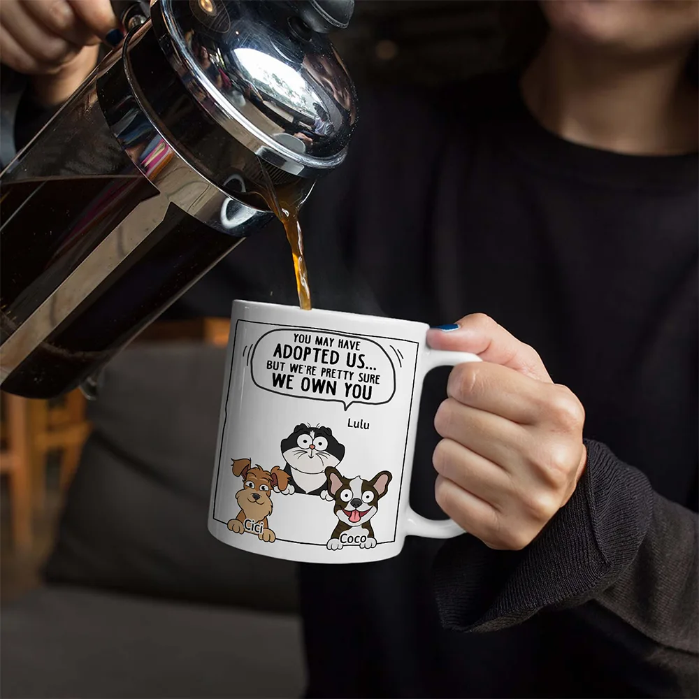 Dogs & Cats We Own You - Personalized Mug - Image 5