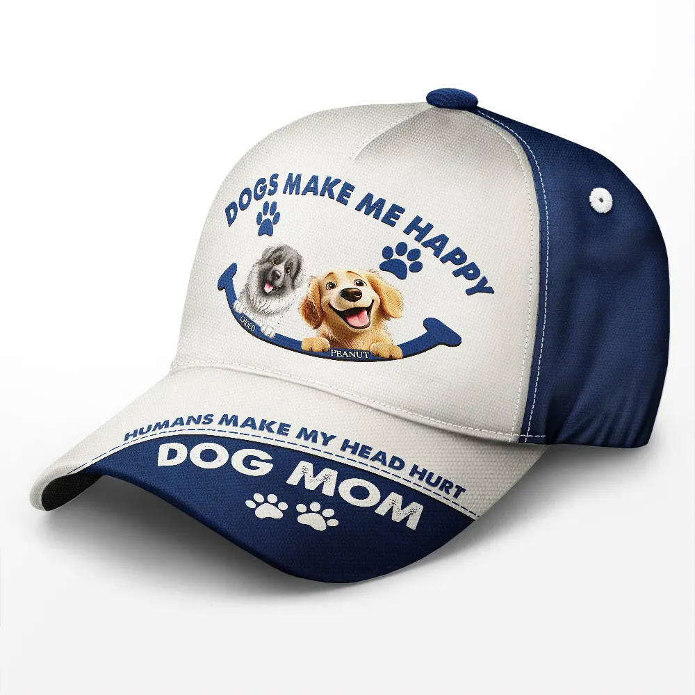 Dogs Make Me Happy - Personalized Classic Cap - Image 2