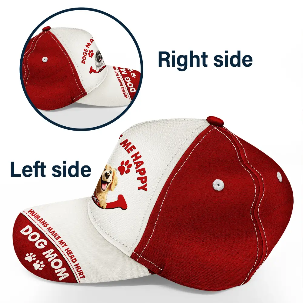 Dogs Make Me Happy - Personalized Classic Cap - Image 3