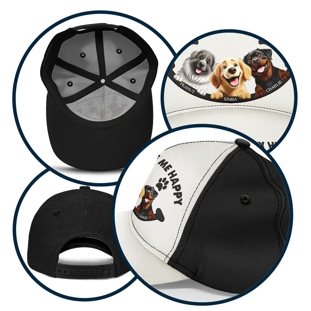 Dogs Make Me Happy - Personalized Classic Cap - Image 5