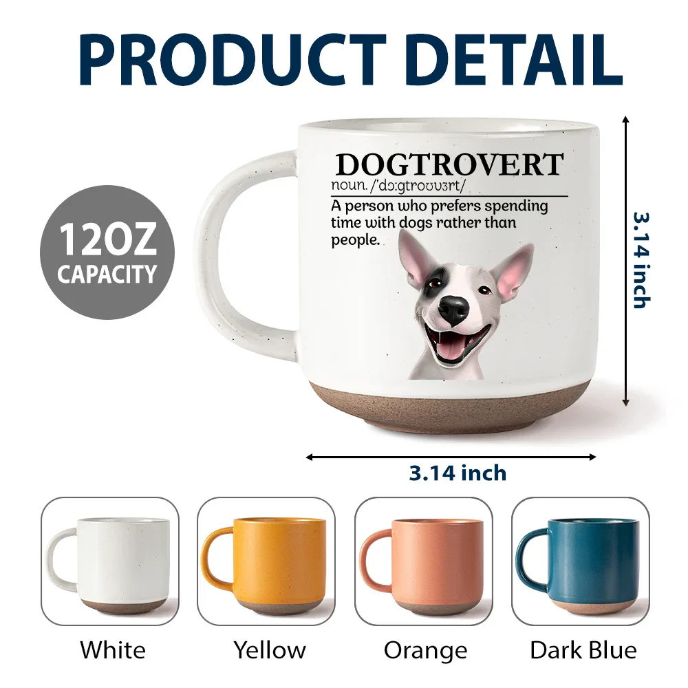 Dogtrovert Who Prefers Spending Time With Dogs - Personalized Pottery Mug - Image 6