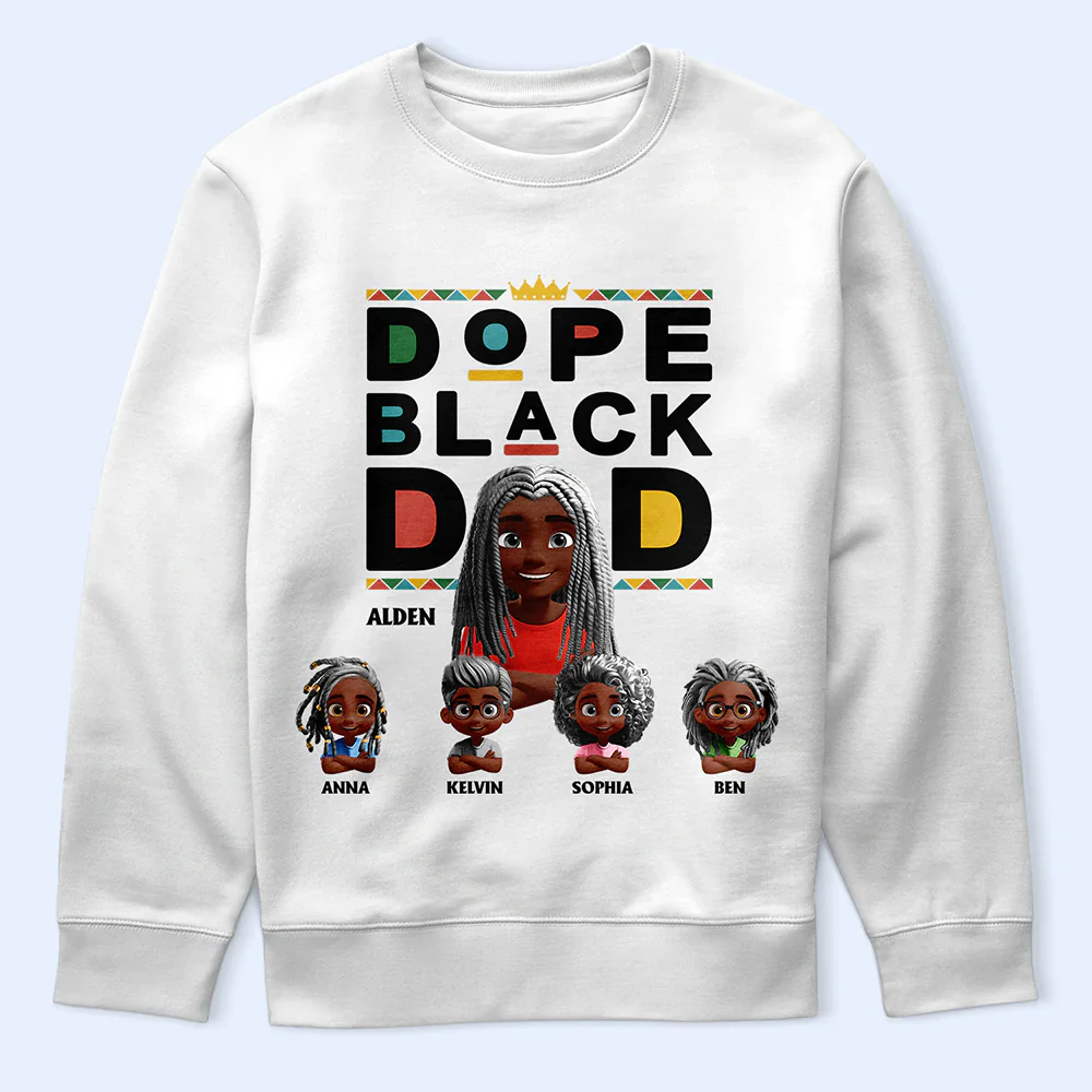 Dope Black Dad 3D Effect - Personalized T Shirt - Image 5