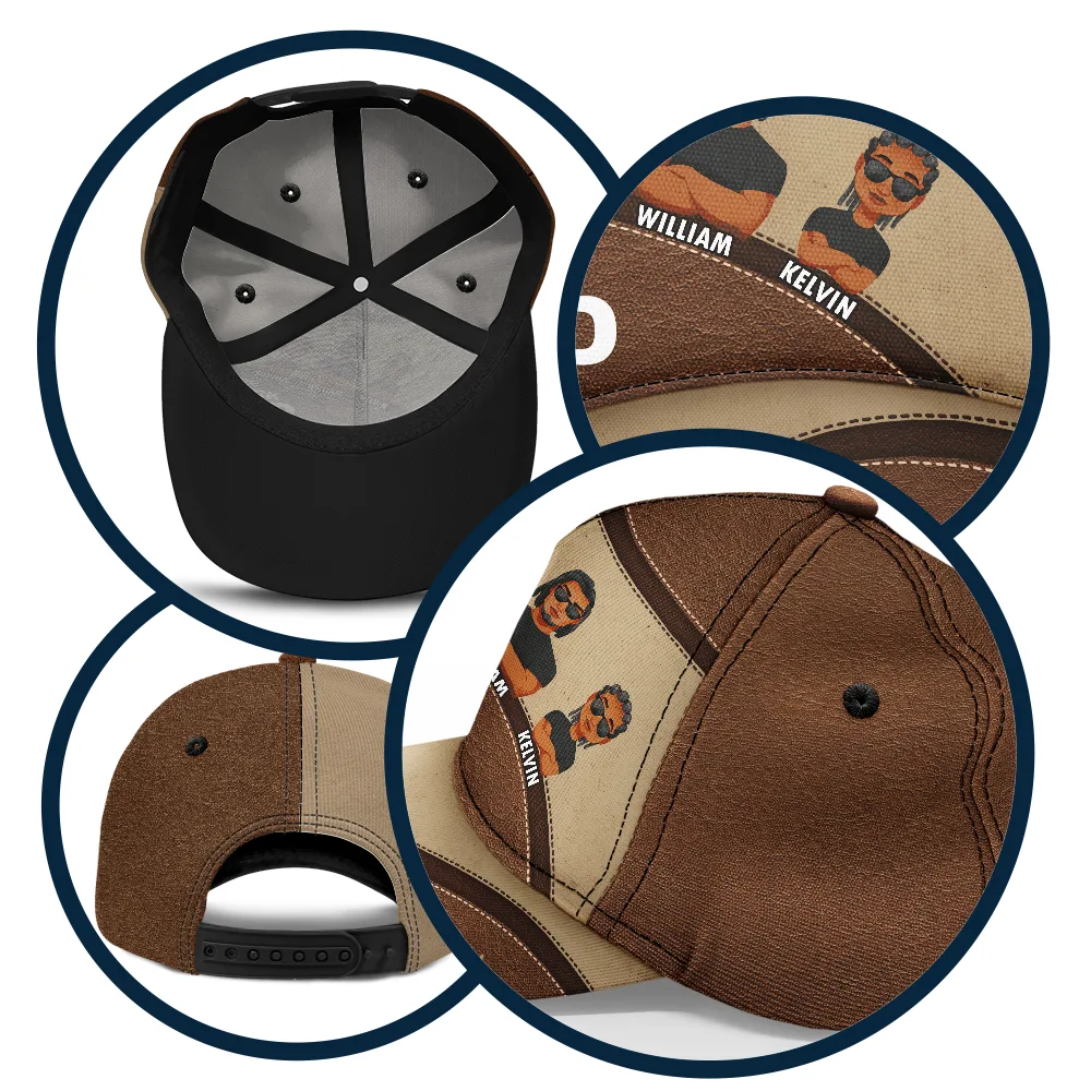 Dope Black Dad Best Dad Ever - Personalized Classic Cap - Image 5