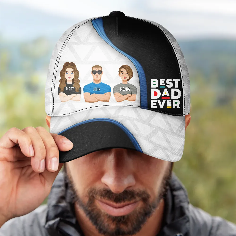 Dope Black Dad White Dad - Personalized Classic Cap - Image 4