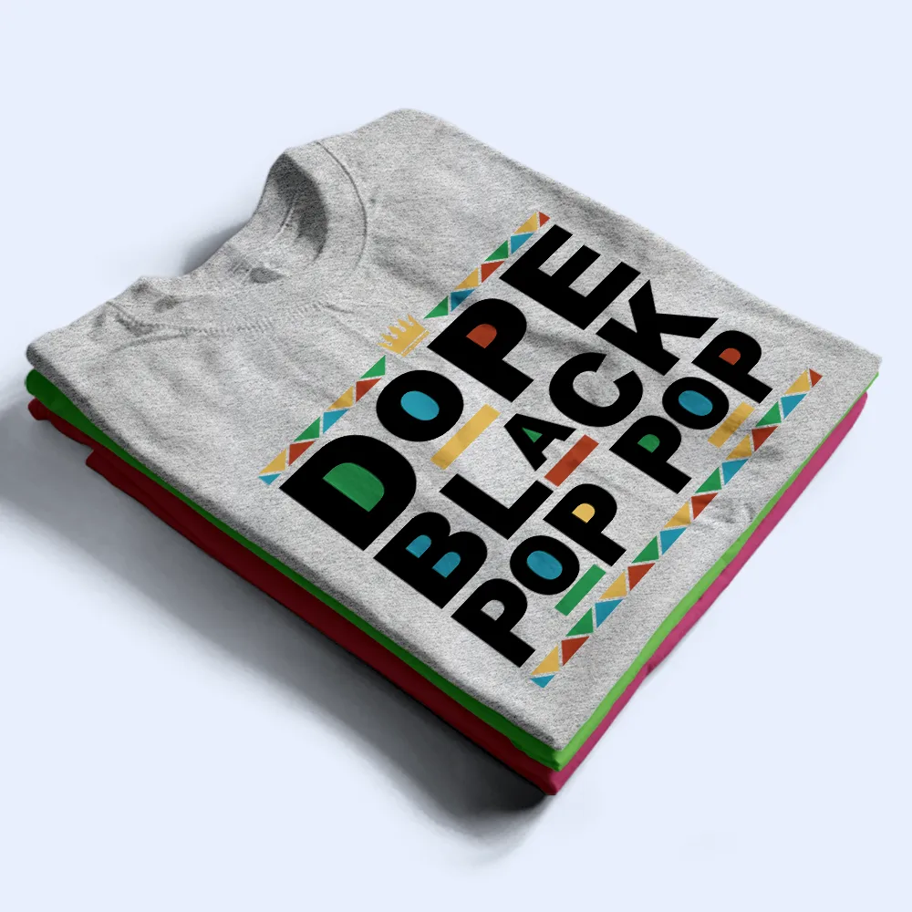 Dope Black Dad With Names On Sleeves - Personalized T Shirt - Image 6