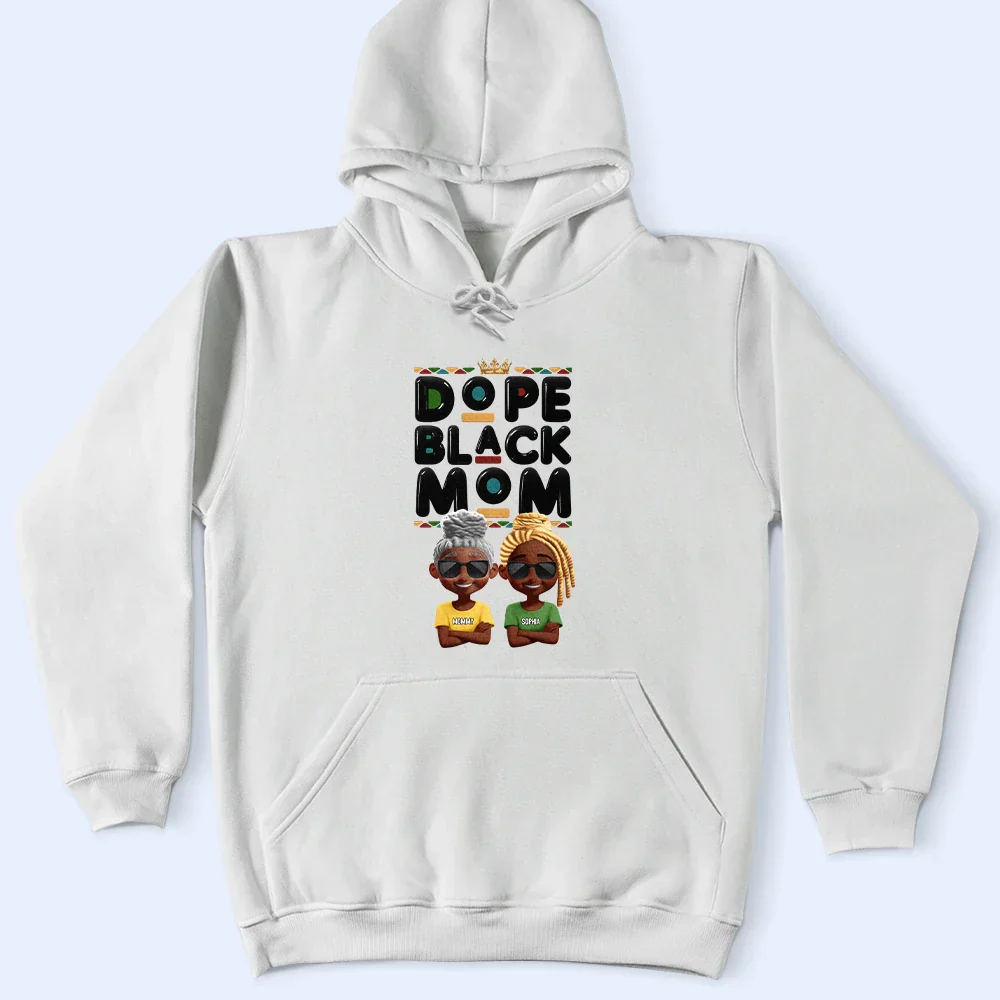 Dope Black Mom Funny Mama 3D Effect Cartoon - Personalized T Shirt - Image 4