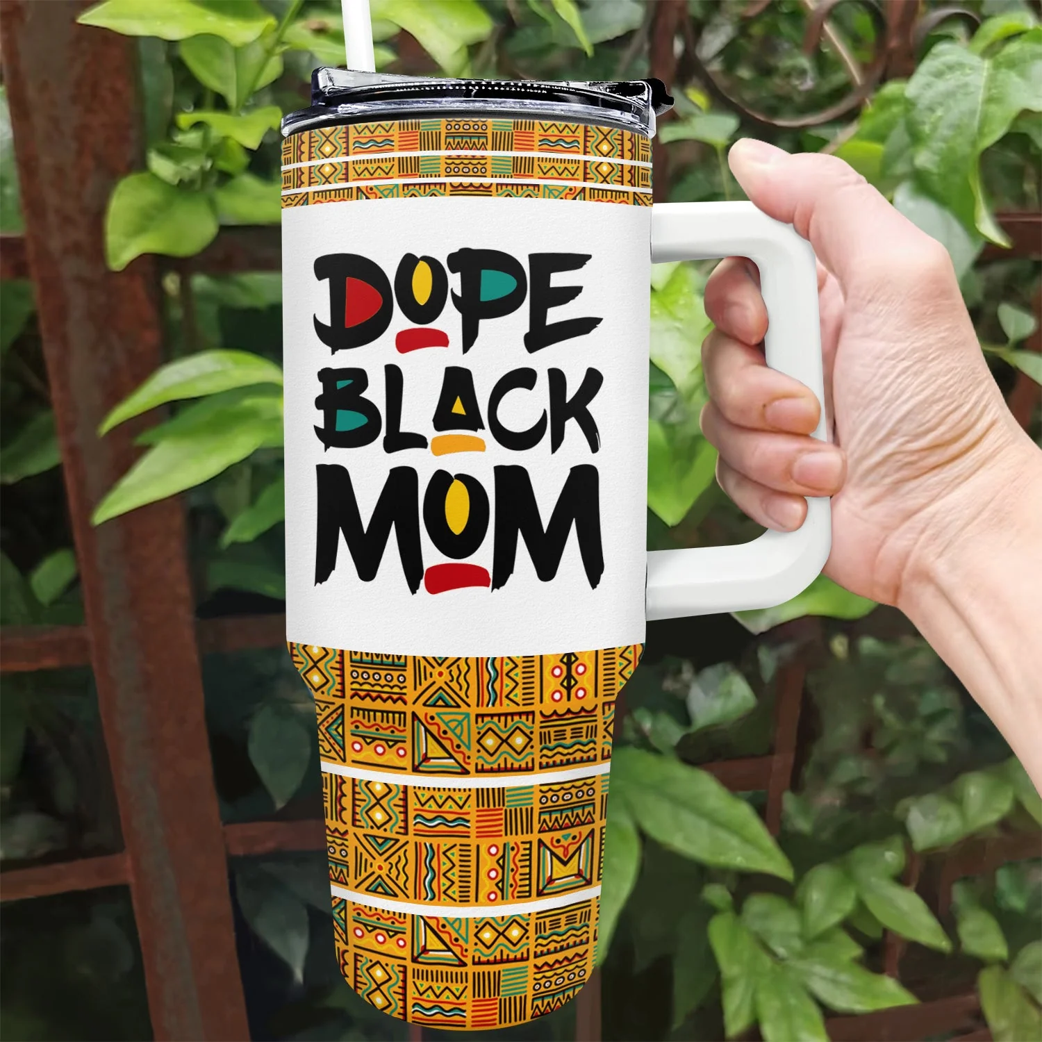 Dope Black Mom - Gift For Mom - Personalized 40oz Tumbler With Straw - Image 2