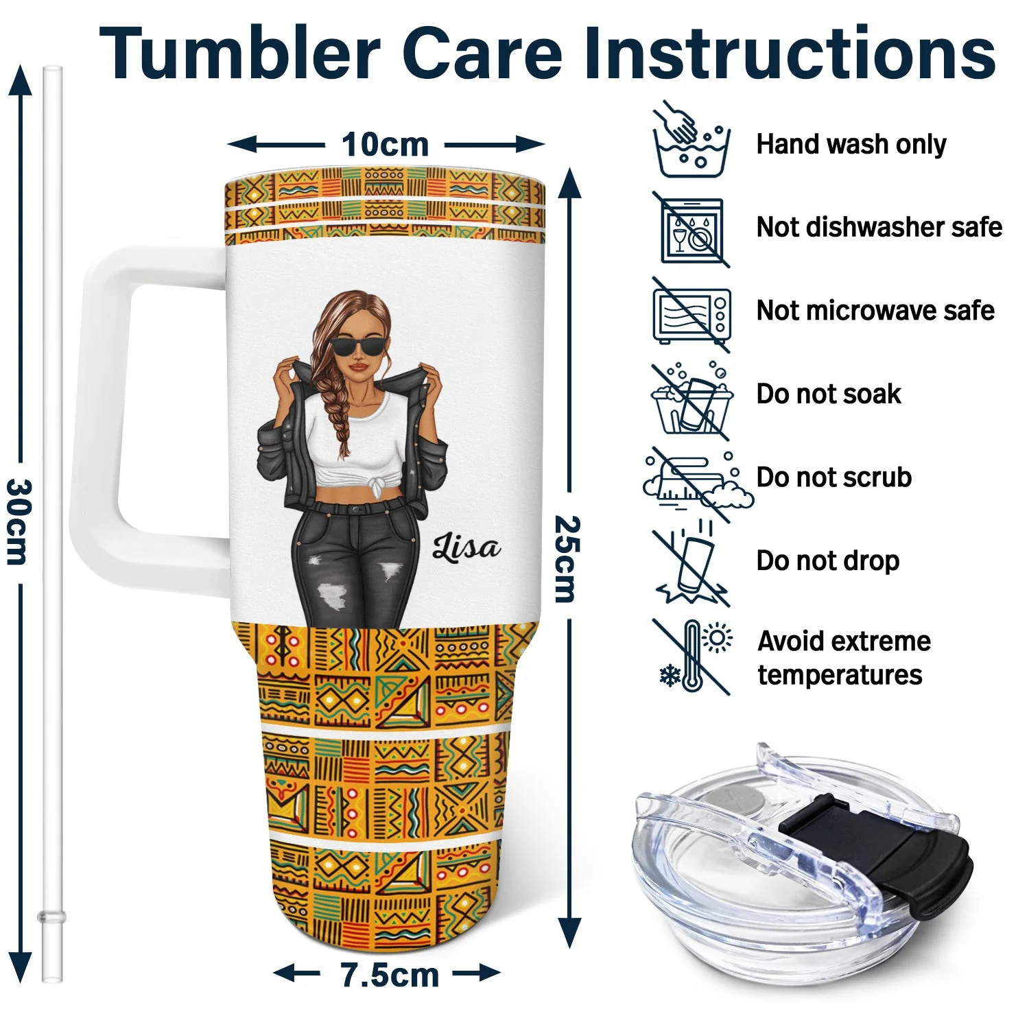 Dope Black Mom - Gift For Mom - Personalized 40oz Tumbler With Straw - Image 6