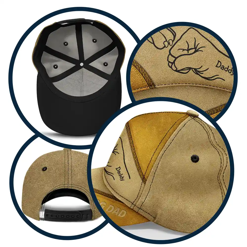Dope Dog Dad Hand Paw Sketch - Personalized Classic Cap - Image 5