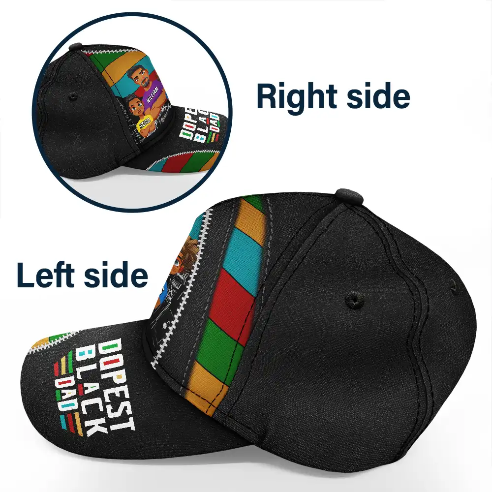 Dopest Black Dad - Personalized Classic Cap - Image 3