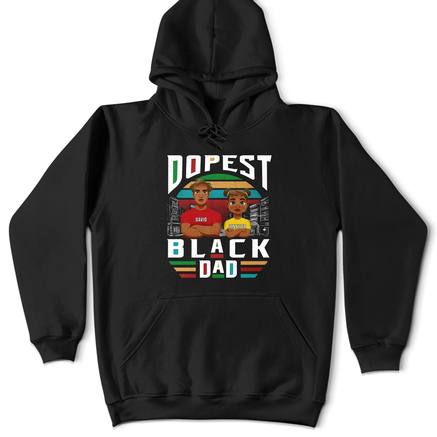 Dopest Black Dad - Personalized T Shirt - Image 4