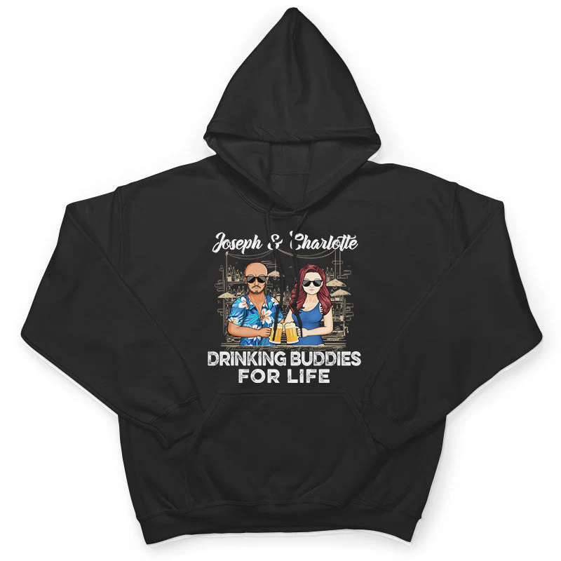 Drinking Buddies For Life - Family Couple Gifts - Personalized Custom T Shirt - Image 4