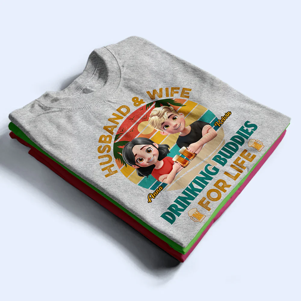 Drinking Buddies For Life - Personalized T Shirt - Image 2