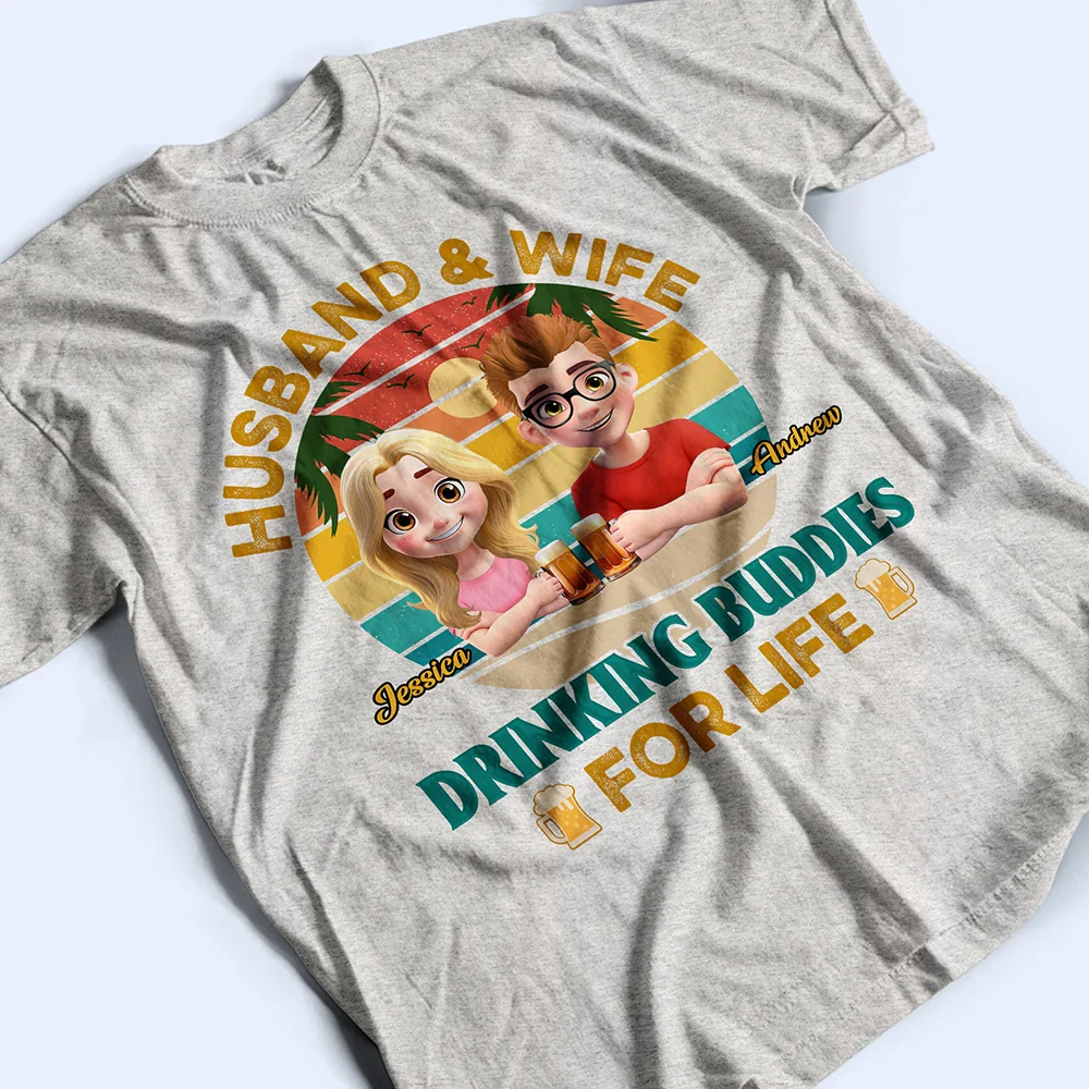Drinking Buddies For Life - Personalized T Shirt - Image 3
