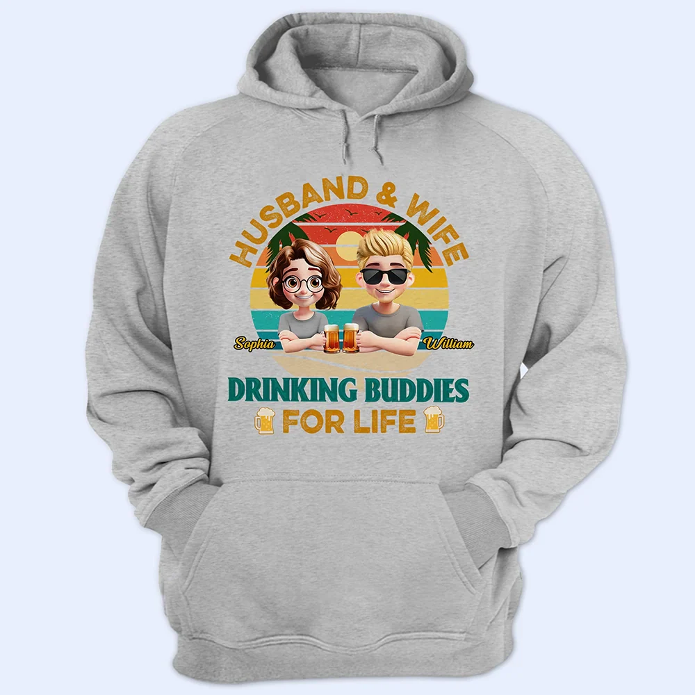 Drinking Buddies For Life - Personalized T Shirt - Image 4