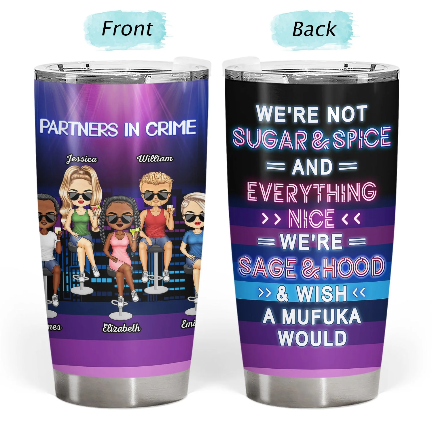 Drinking Friends Partners In Crime Just Remember If We Get Caught - Birthday Gifts For Friends, Besties, Soul Sisters, BFF - Personalized Custom Tumbler - Image 3