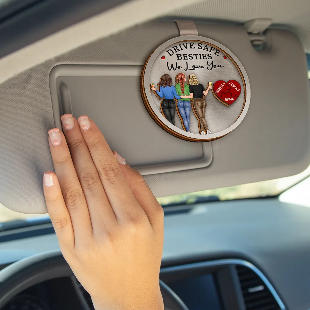 Drive Safe Bestie I Love You - Personalized Custom Shaped Car Visor Clip - Image 4