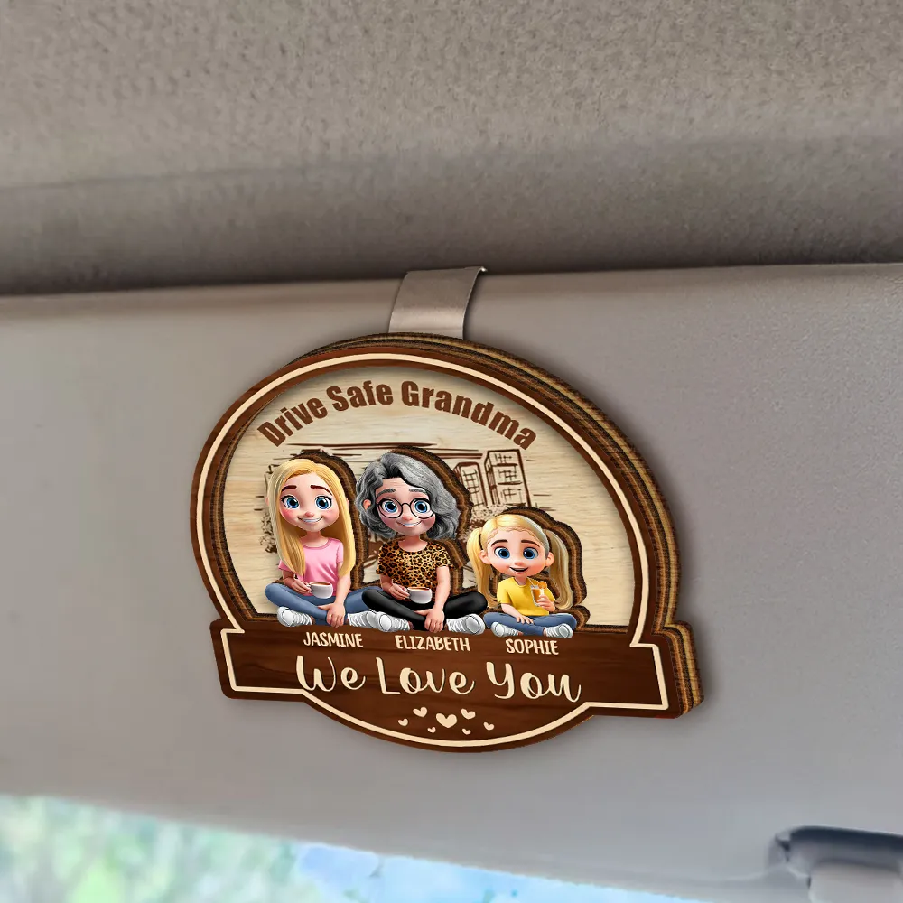 Drive Safe Daddy Mommy We Love You - Personalized Custom Shaped Car Visor Clip - Image 2
