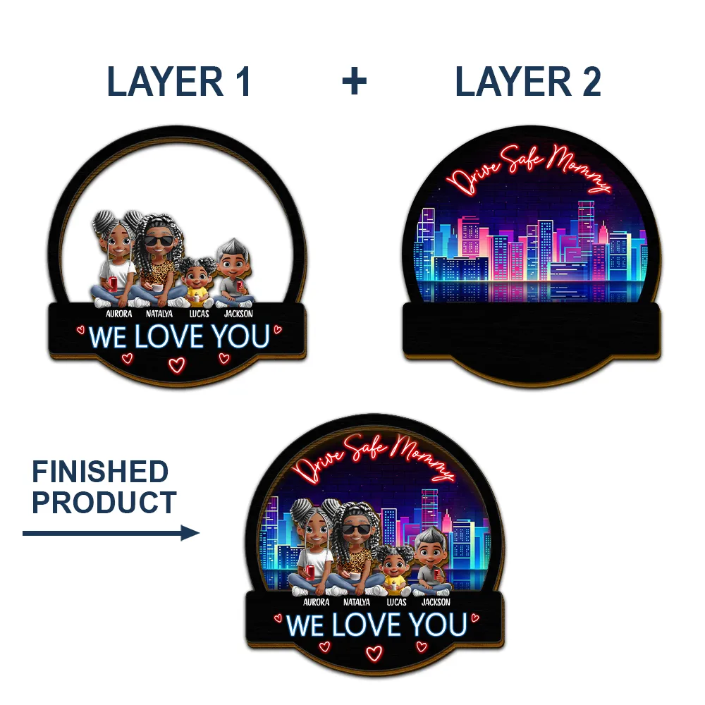 Drive Safe Daddy Mommy We Love You - Personalized Custom Shaped Car Visor Clip - Image 5