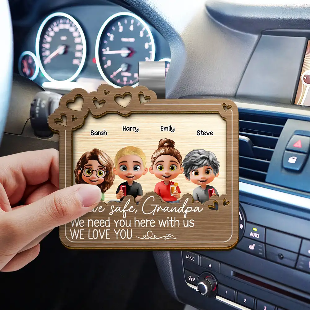 Drive Safe Daddy We Love You - Personalized Custom Shaped Car Visor Clip - Image 3