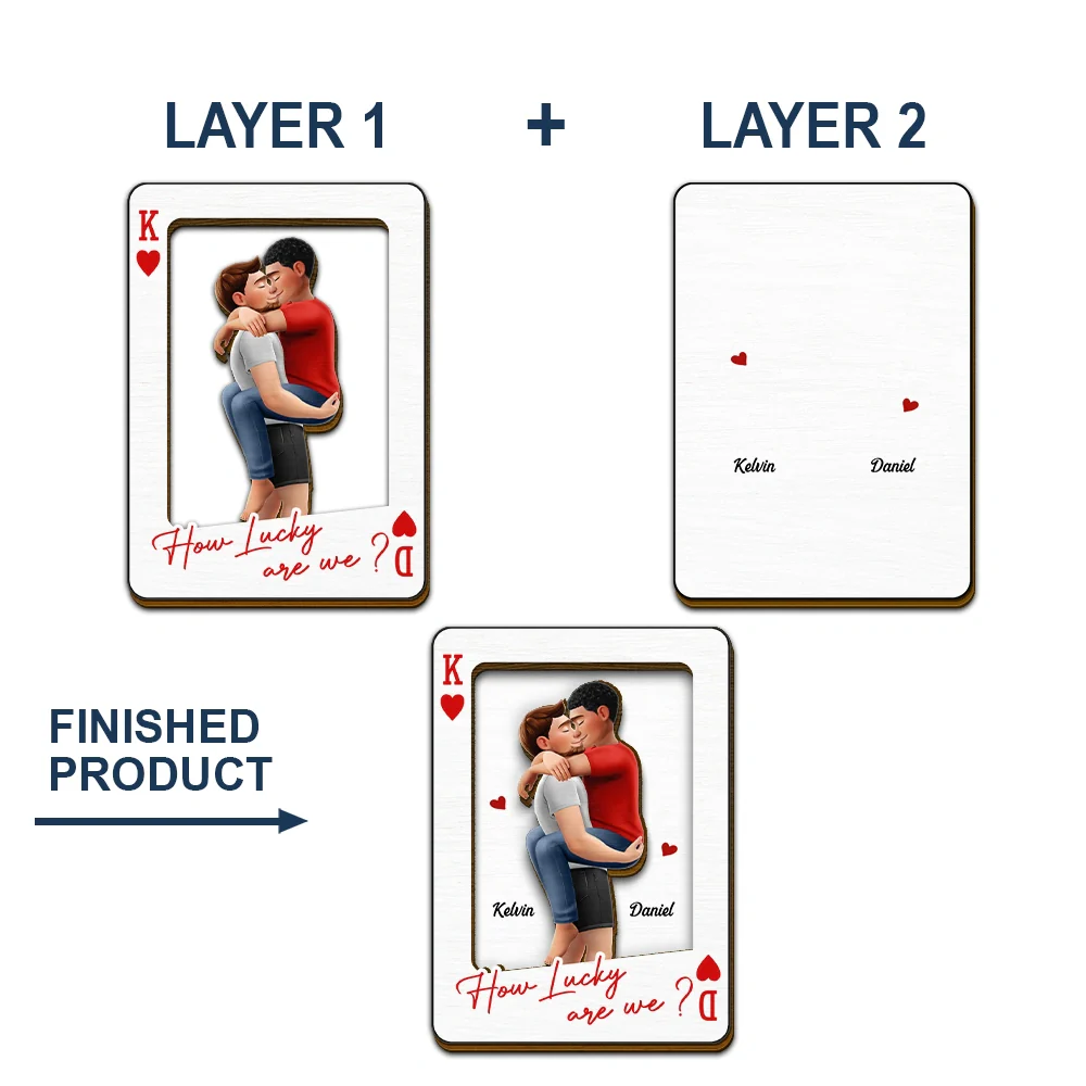 Drive Safe Handsome Playing Card Couple - Personalized Custom Shaped Car Visor Clip - Image 5